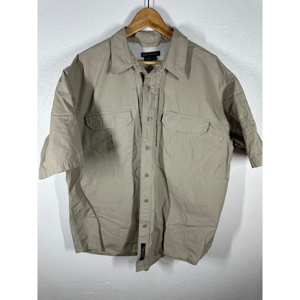 5.11 Tactical Shirt Mens XL Khaki Tactical Series Short Sleeve Button Up 71152